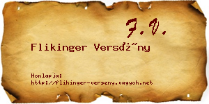 Flikinger Versény névjegykártya